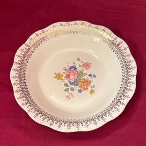 Set of 2 Floral Patterned Porcelain Bowl - 22k gold